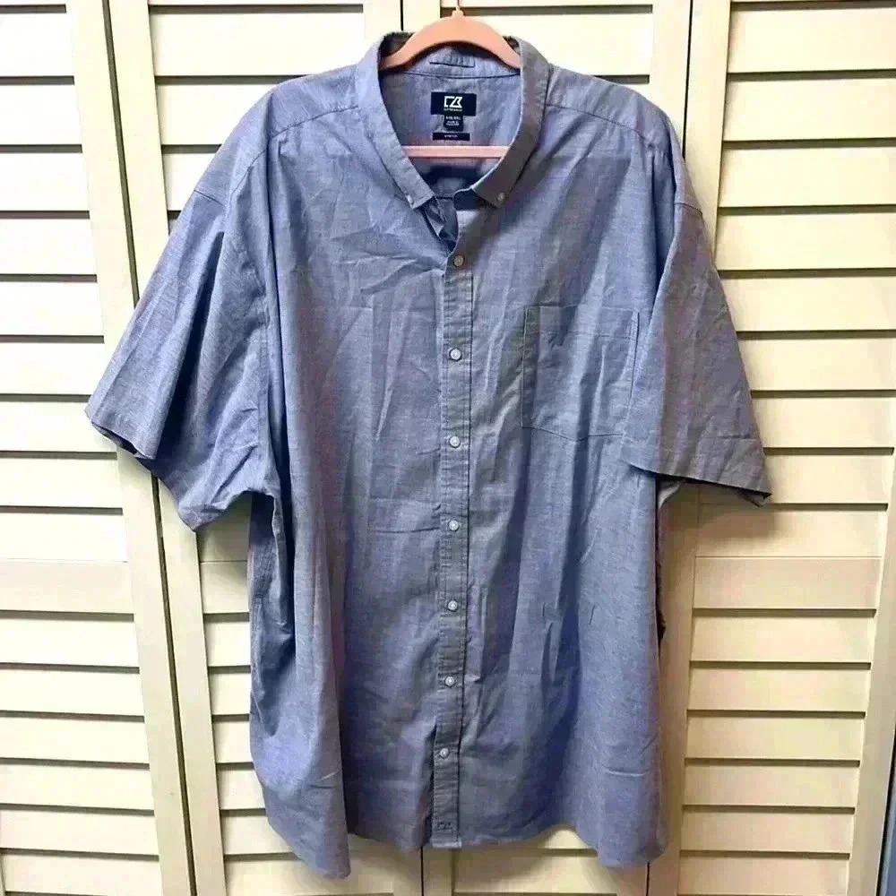 Cutter & Buck Big & Tall Stretch Polo Blue Size 4XB